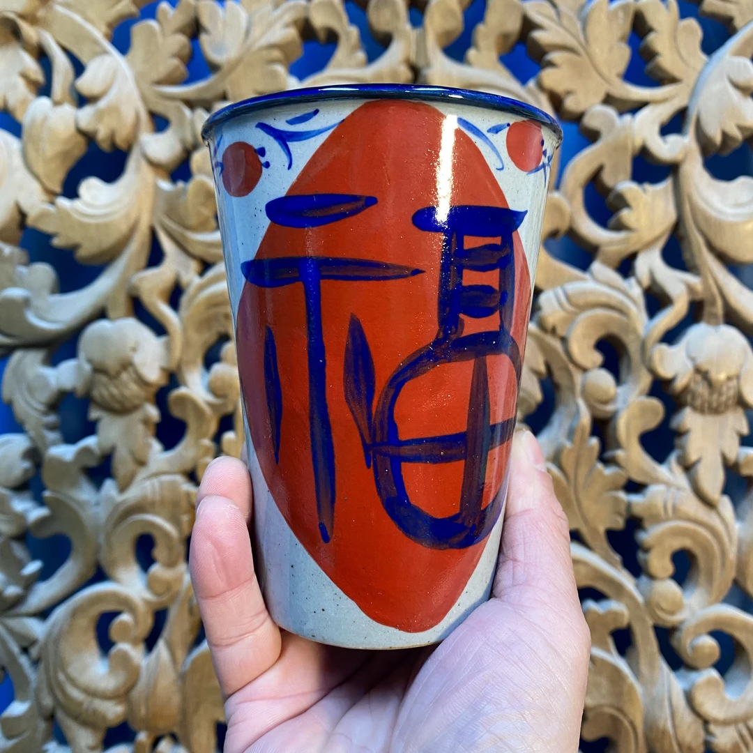 高颜值手绘福字可乐杯
