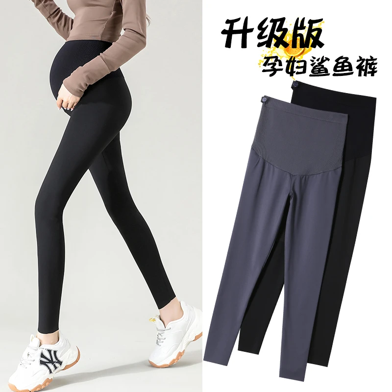 孕妇打底裤鲨鱼裤春夏季外穿薄款孕妇裤子秋装芭比瑜伽长裤孕妇装