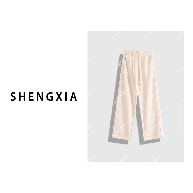 百搭修身遮肚宽松垂感直筒裤