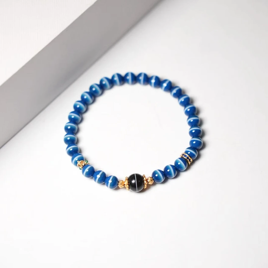 岚宫措| 蓝沁一线天珠手串 L200（多样性发货）