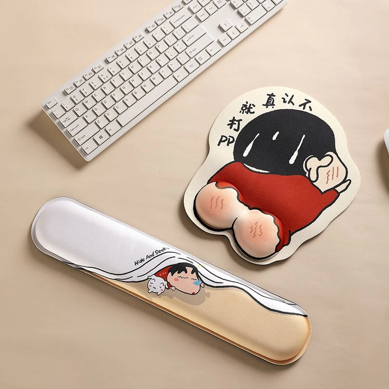 光屁小新护腕鼠标垫可爱趣味创意个性女生护腕垫办公宿舍电竞游戏