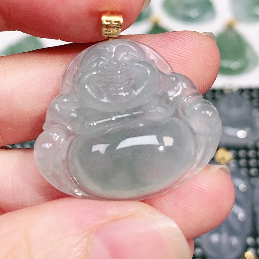 颈饰18K金镶嵌翡翠