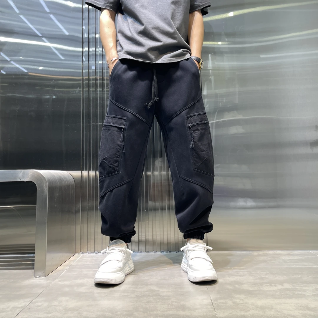 2025痞帅秋冬新款简约男士束脚美式工装裤潮流宽松百搭休闲长裤男