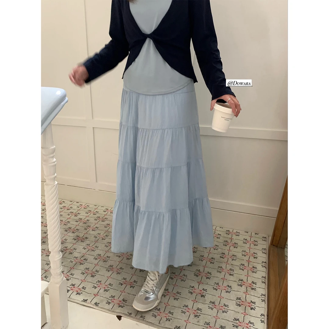 现货大婉酱微胖定制欧若风蛋糕裙百搭时尚文艺春夏半身裙女 6939D