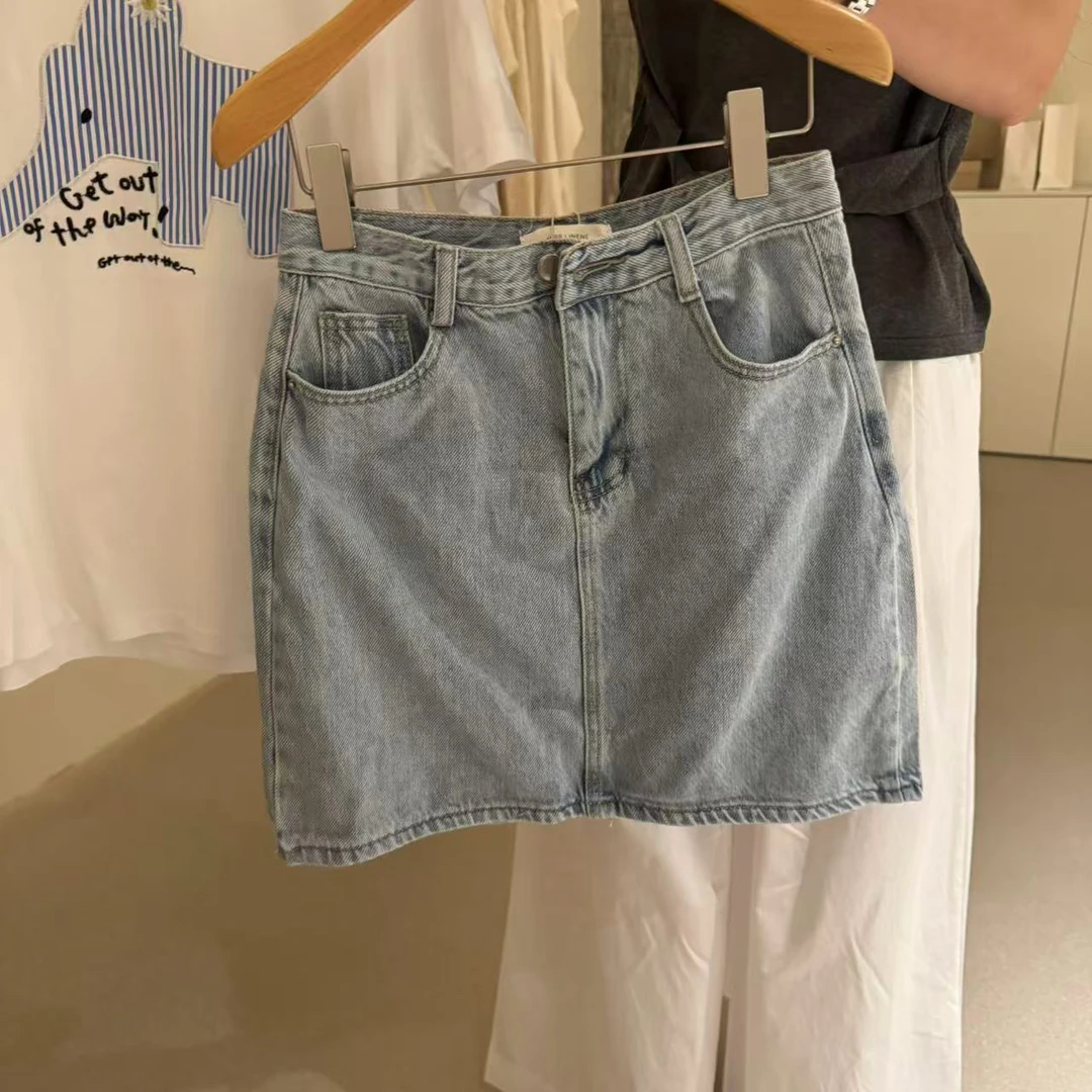 imiss@767 韩系时尚百搭高腰显瘦牛仔半身裙（S裙长46）