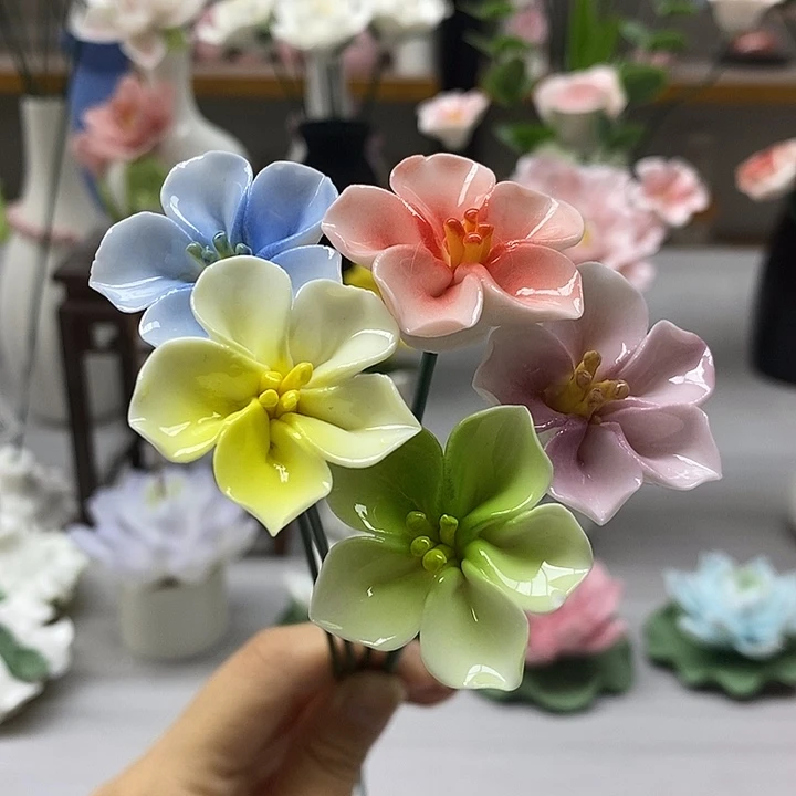 陶瓷陶瓷材料樱花5朵