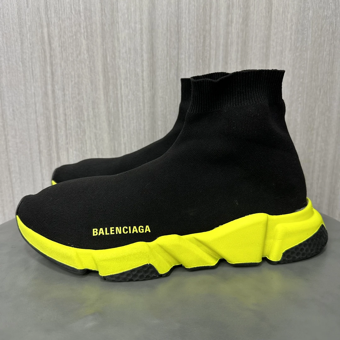 95新 Balenciaga/巴黎世家 43码 Speed 1.0 黑黄 袜子鞋