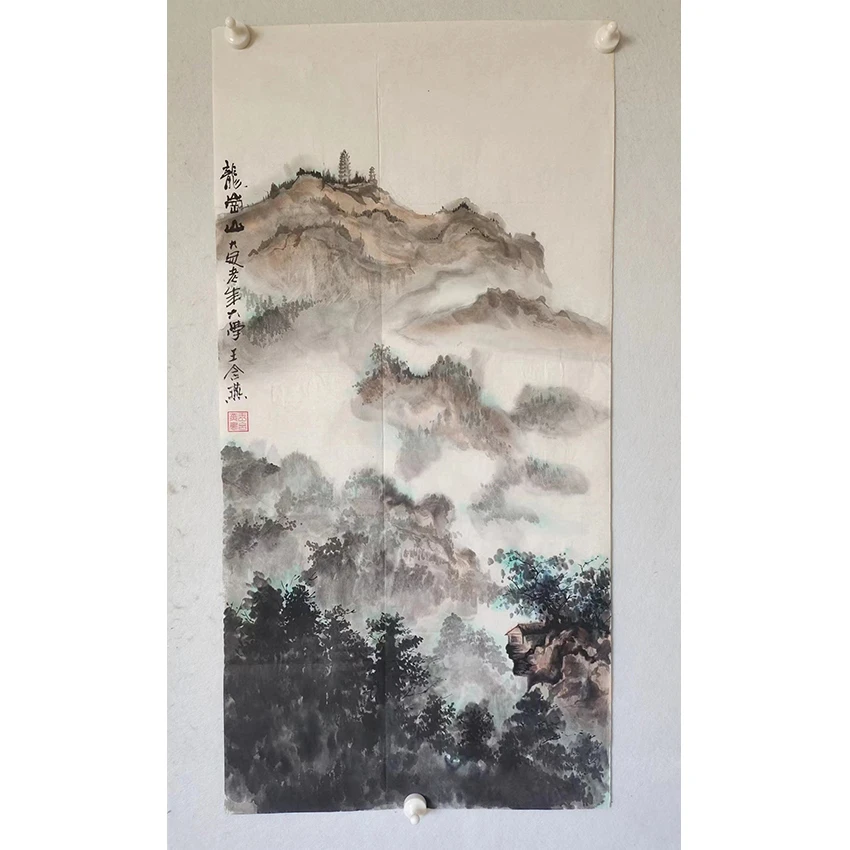 3051  纯手绘老字画《龙岱山》中堂  尺寸 100×50
