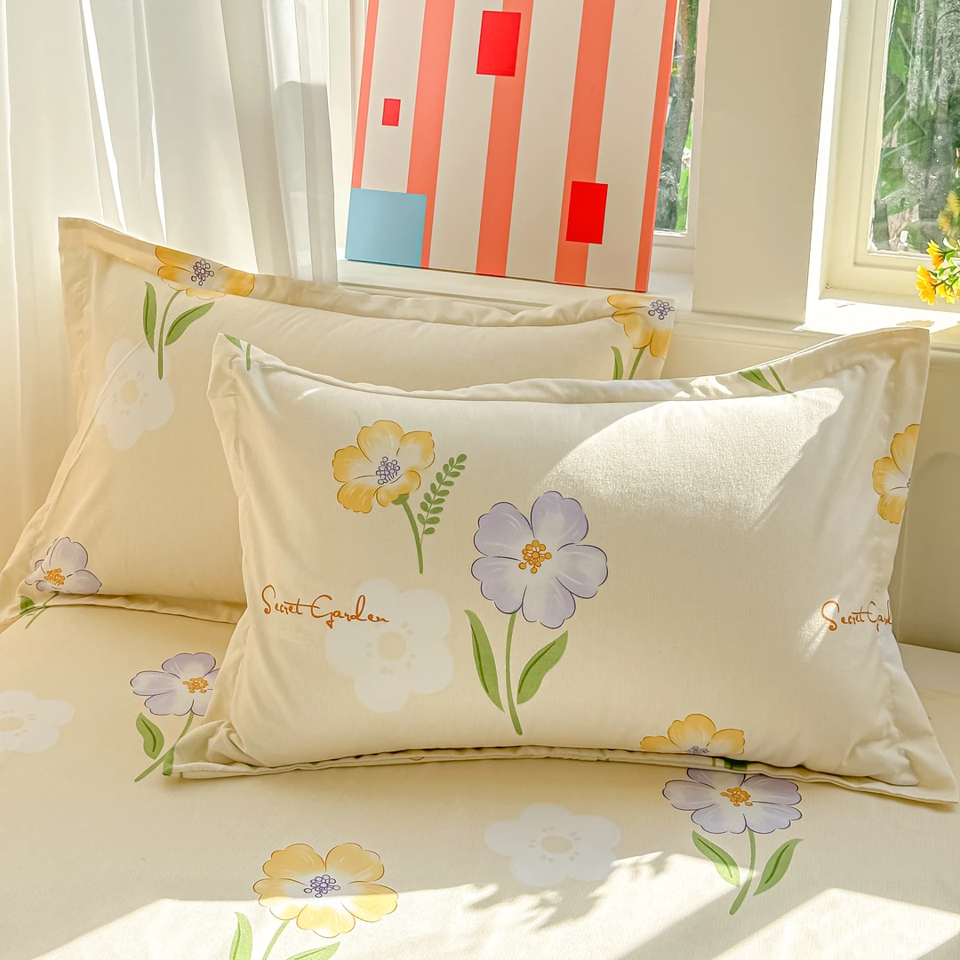 加厚磨毛印花信封枕套一对-月色