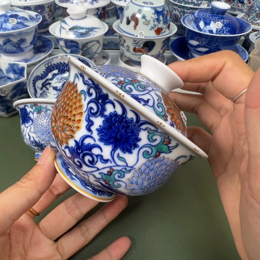 陶瓷景德镇纯手工纯手绘茶具木木27