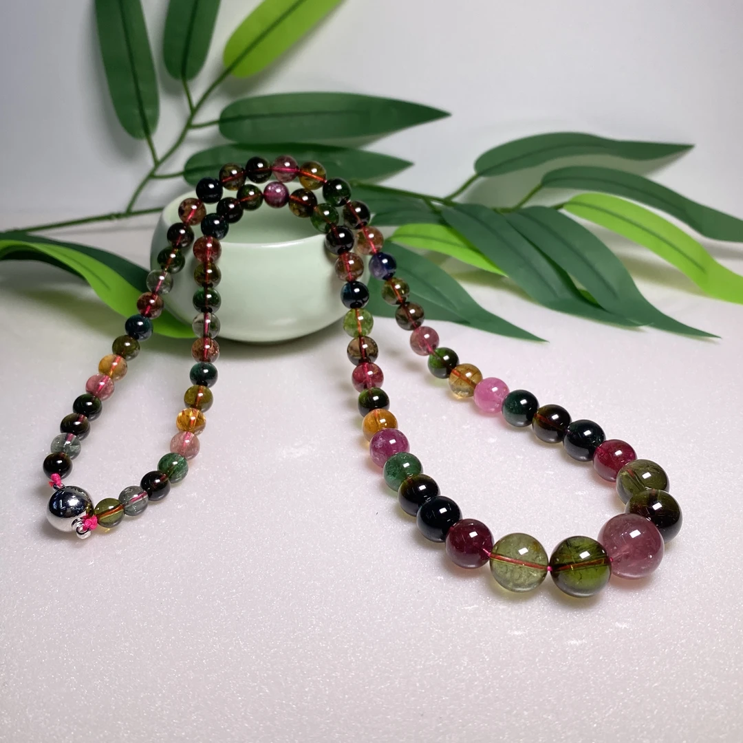 【小北好物】碧玺圆珠塔链16-16QK17X124【多样性发一件】尺寸约6