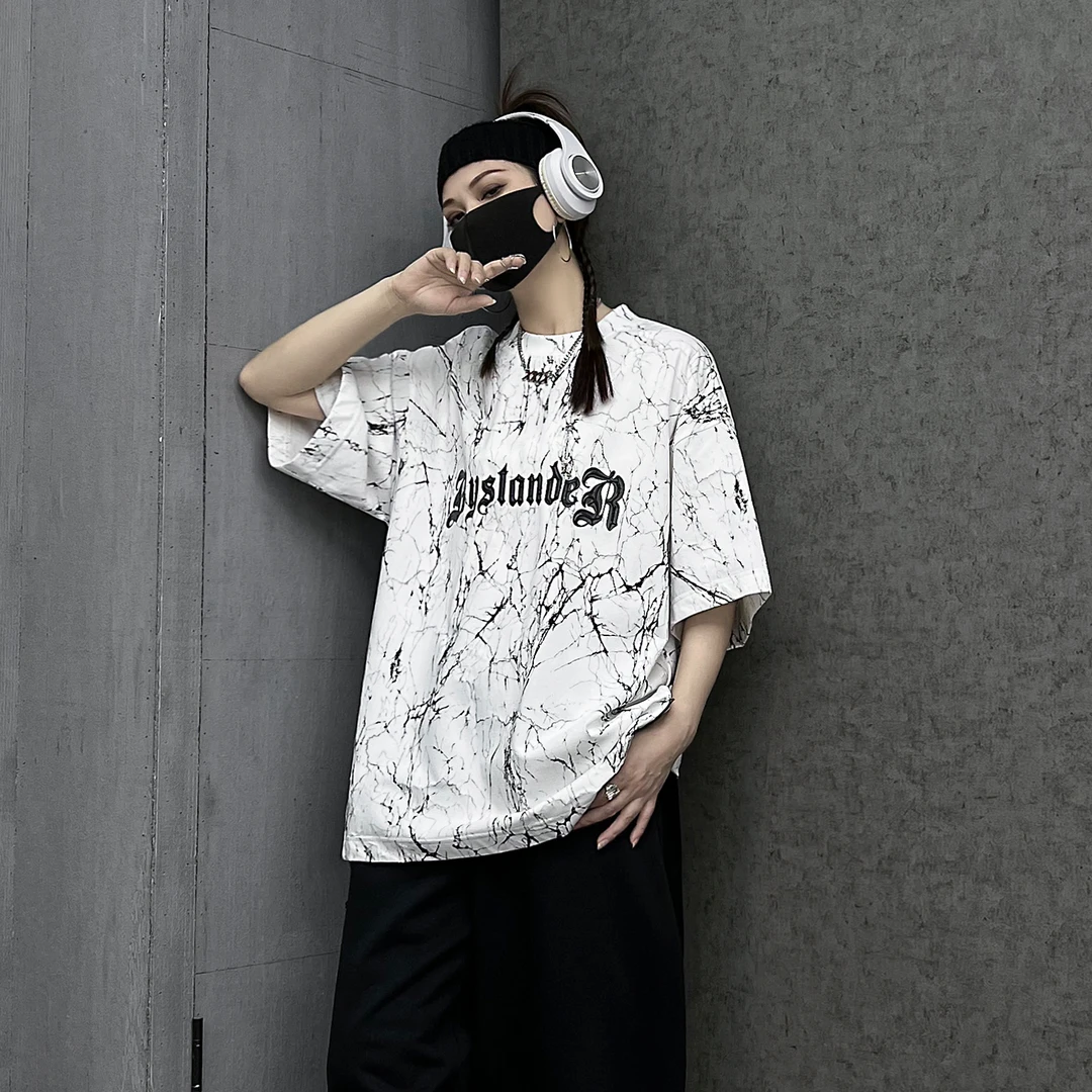 多福猫原创潮牌半袖夏季白色运动短袖t恤女休闲体恤中性宽松上衣