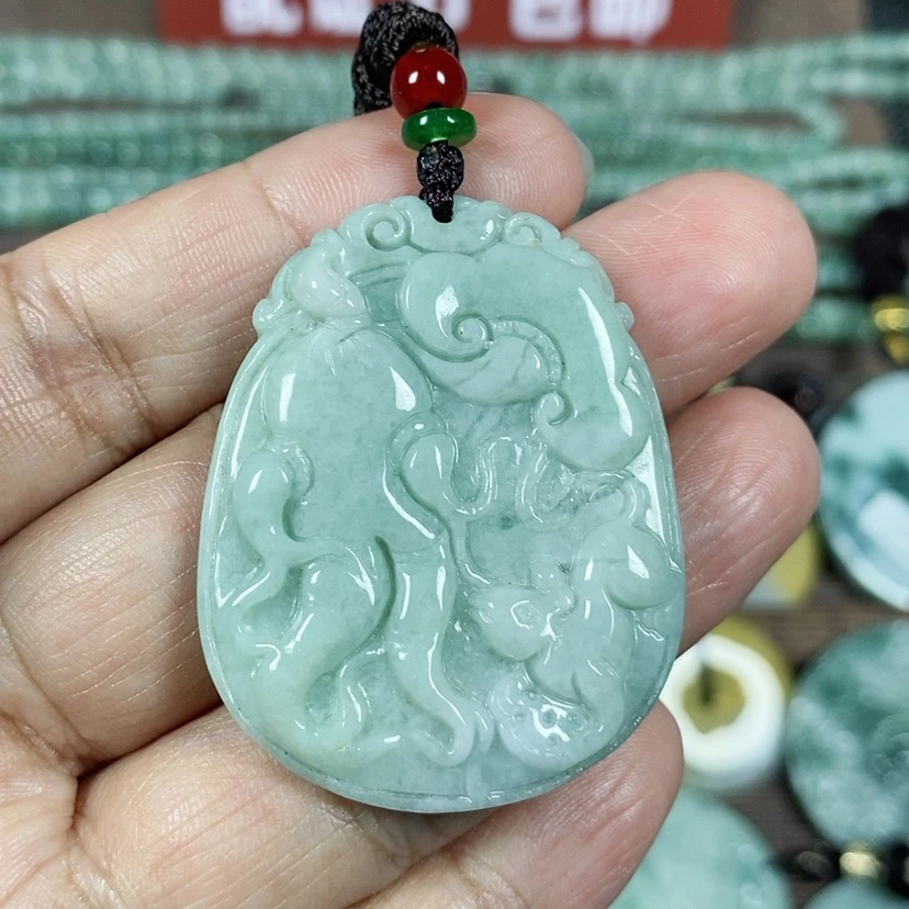 【闪购商品】翡翠颈饰未镶嵌玉吊坠翡翠玉人生如意