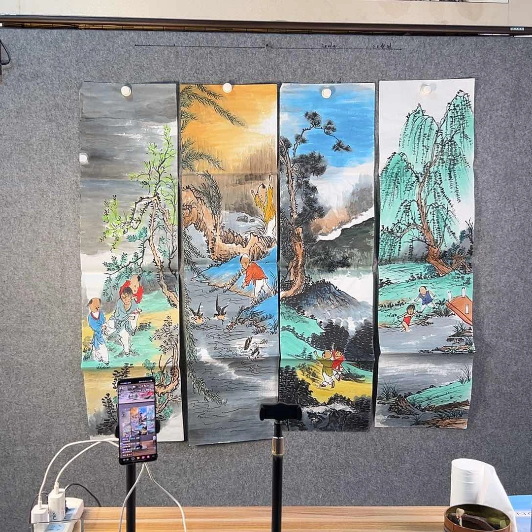 国画953 花鸟在此鸣叫时还要一