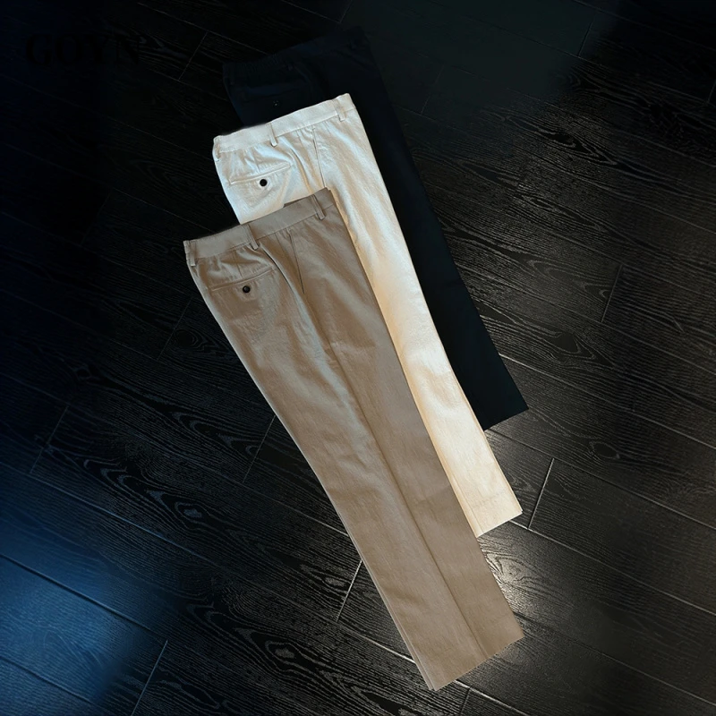 GOYN轻熟风高级感轻奢男装直筒西裤男士商务休闲长裤时尚百搭裤子