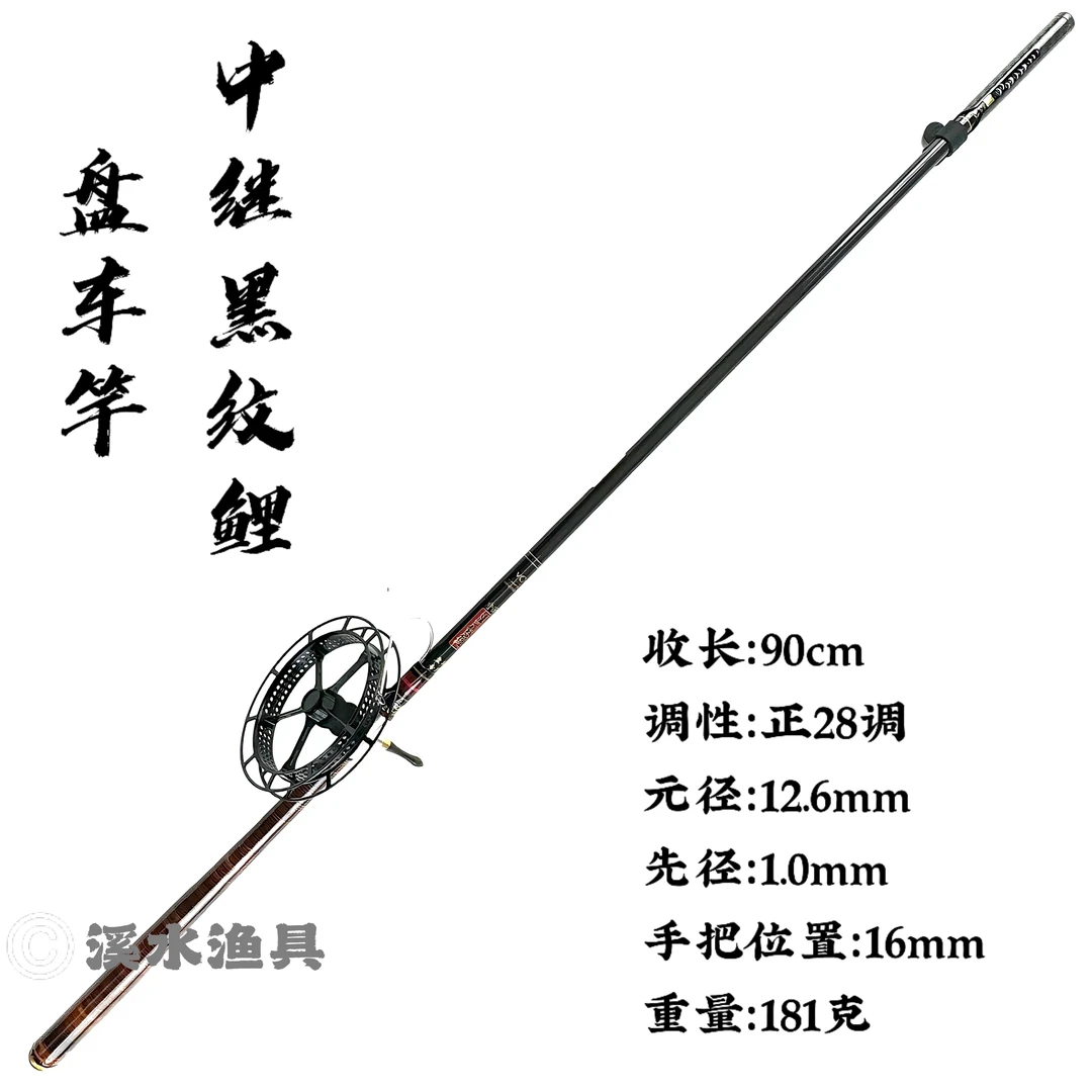 【中继黑纹鲤藤条手把】中继黑纹鲤实心竿稍葫芦把改制富士导环