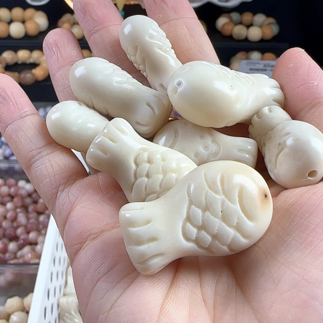 菩提根/象牙果手串瑕疵牙果鱼5颗不挑瑕疵介意勿拍