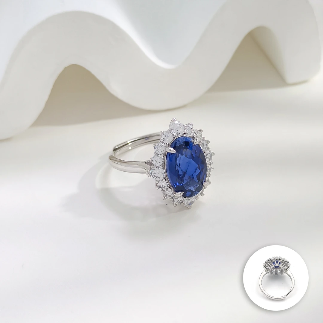 蓝宝石 BZHF-007083【冰洋极光】S925银 贵气精致女款戒指