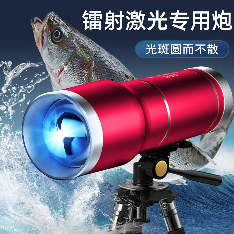天火夜钓钓鱼灯蓝光激光灯超亮强光专用炮野钓大功率紫光灯户外