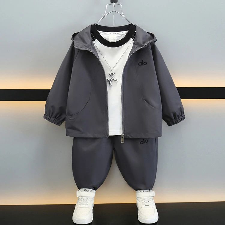 痞帅童装中大童秋装套装儿童冲锋衣帅气时髦休闲宝宝运动春秋款