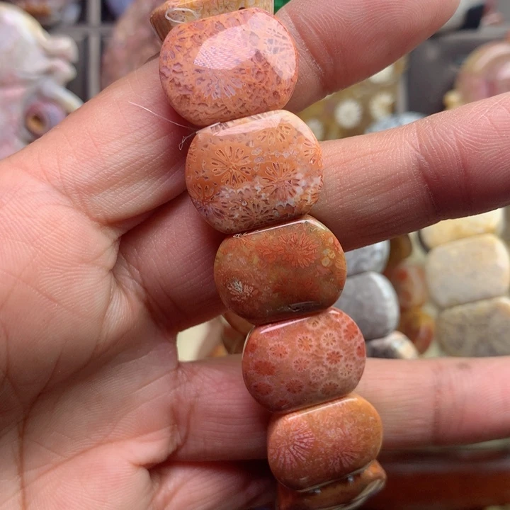 硅化珊瑚（珊瑚玉）颈饰未镶嵌