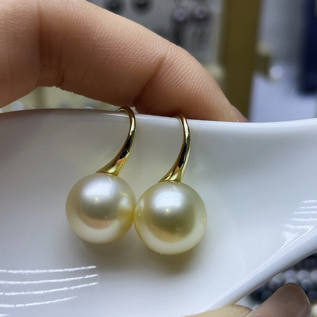 银S925镶嵌海水珍珠耳饰