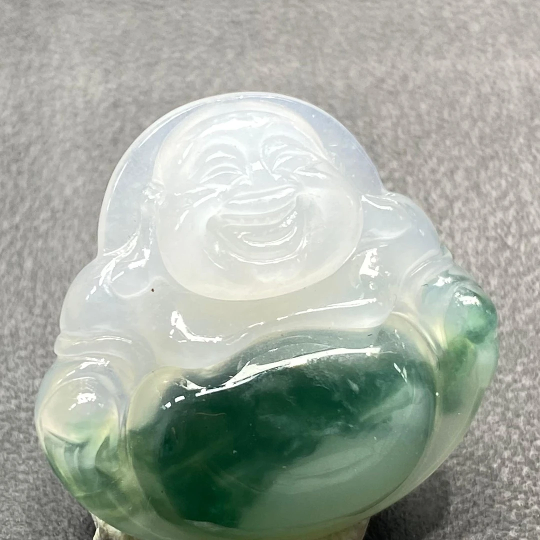 40天然缅甸翡翠A货飘花佛公/900246/上海嘉禾拍卖