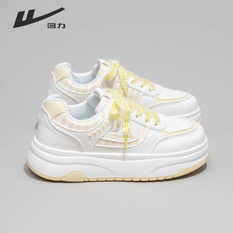 回力女鞋麦穗小白鞋女厚底增高2025冬季新款学生板鞋面包鞋时尚鞋