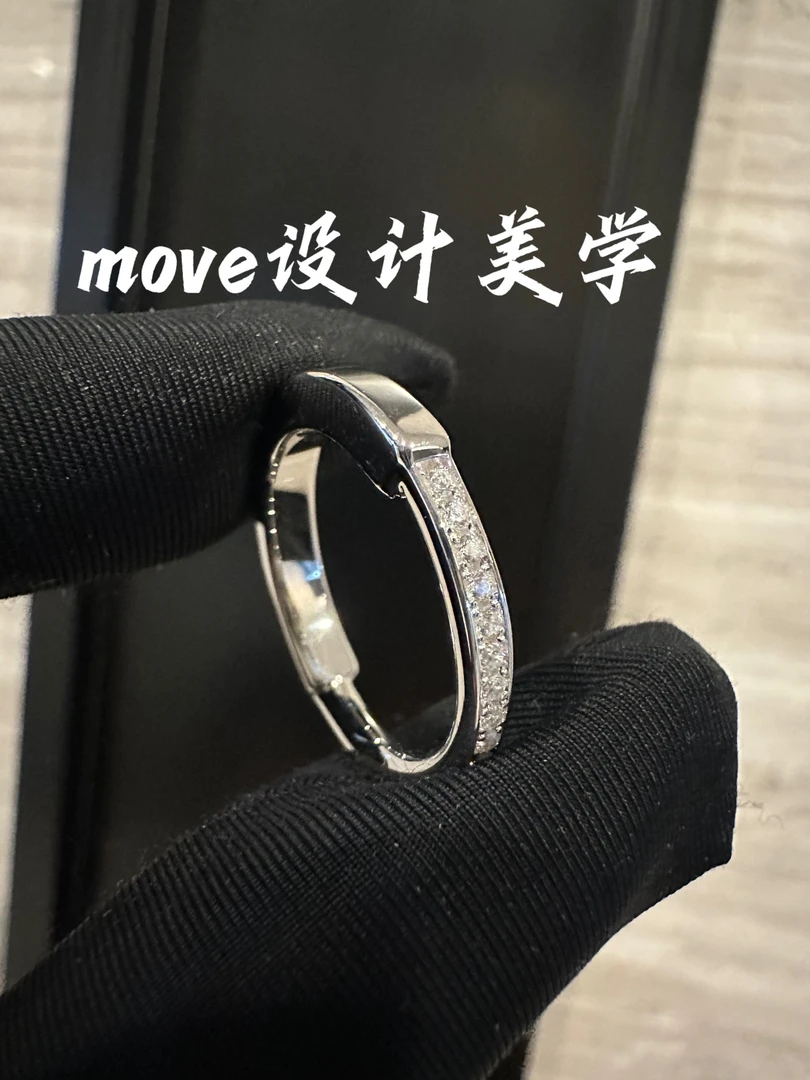 925银合成锆石戒指 【T锁单排】重工高级感简约大气小众个性轻奢