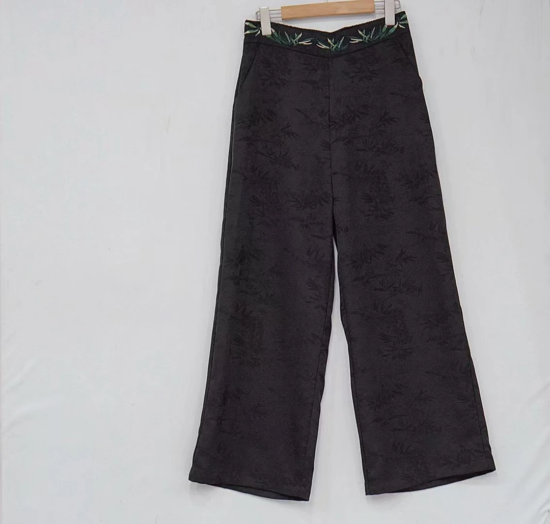 【竹叶裤】新中式夏薄气质百搭休闲时尚复古妈妈装7x8x大码