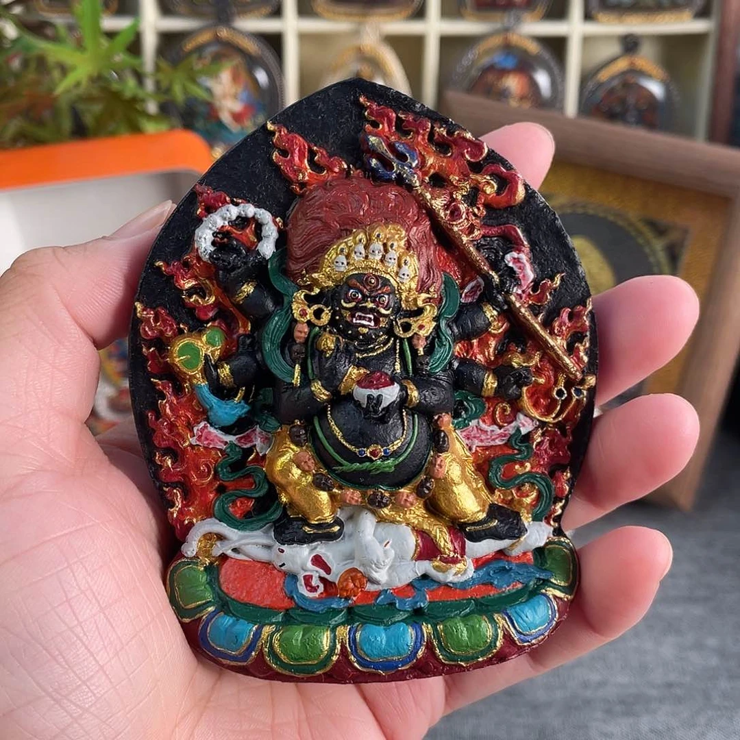 泥塑大黑天彩绘擦擦