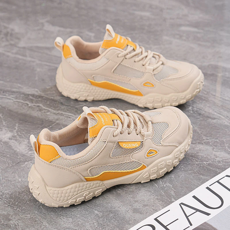 时尚网面休闲鞋显脚小厚底运动女鞋老爹鞋ins跑步透气运动鞋学生