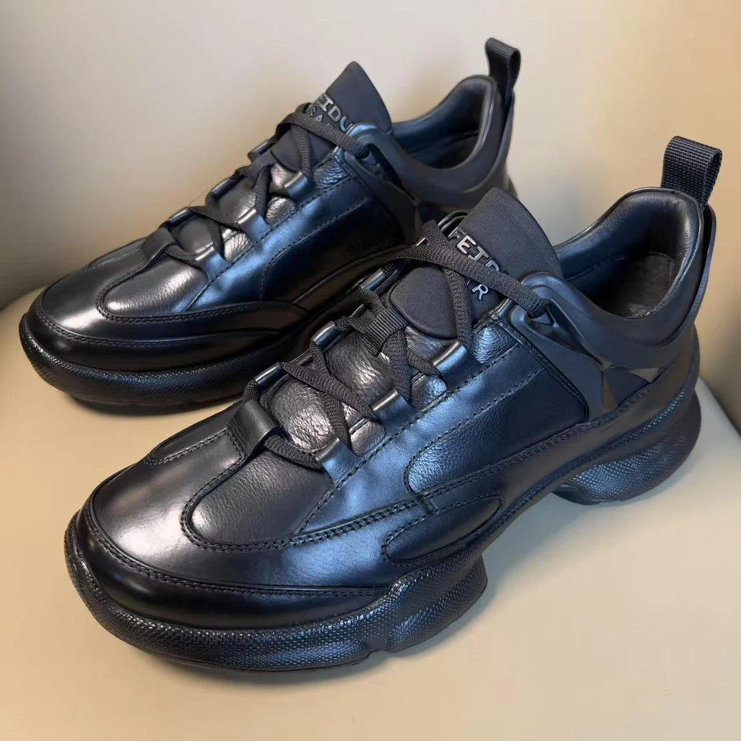 广州手工男鞋春季新款单鞋休闲皮鞋超轻脚感0227-1003