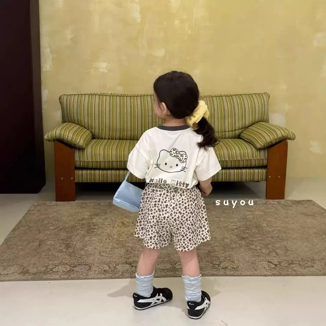 XM夏季女宝豹纹套装