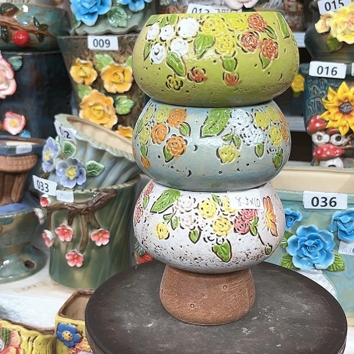 紫砂花盆粗陶材质多肉花盆