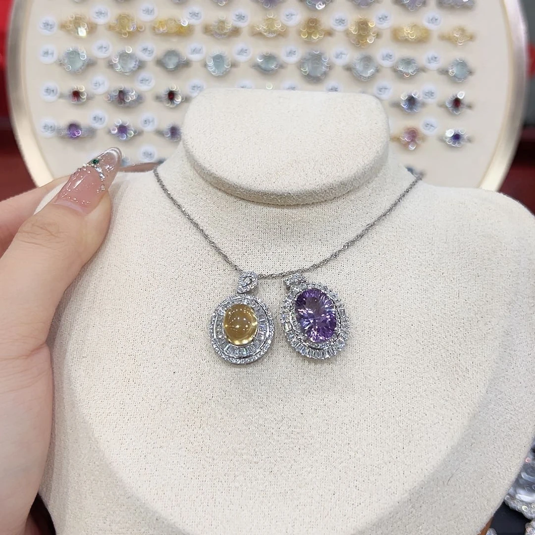 7***·银S925镶嵌戒指烟晶