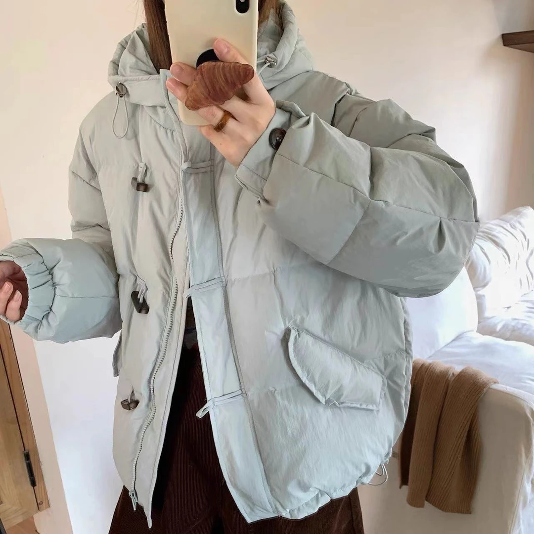 咔嗞咔嗞55牛角扣棉服