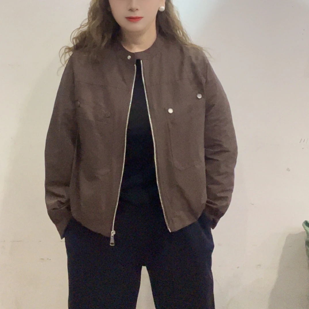 秋款时尚休闲洋气百搭潮流潮酷女士短款外套