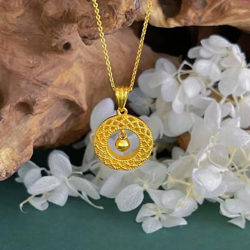 铜合金吊坠 金色吊坠 转运珠平安扣项链女款时尚百搭