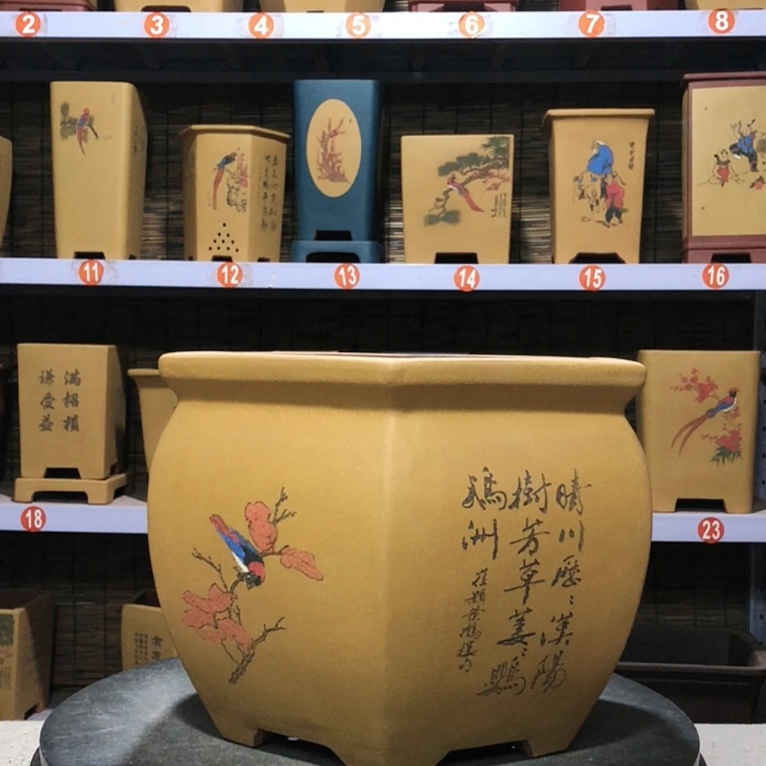 【闪购商品】紫砂花盆半**雨