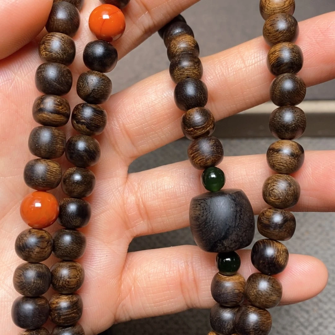 沉香手串越南芽庄紫棋瘤疤6×8设计