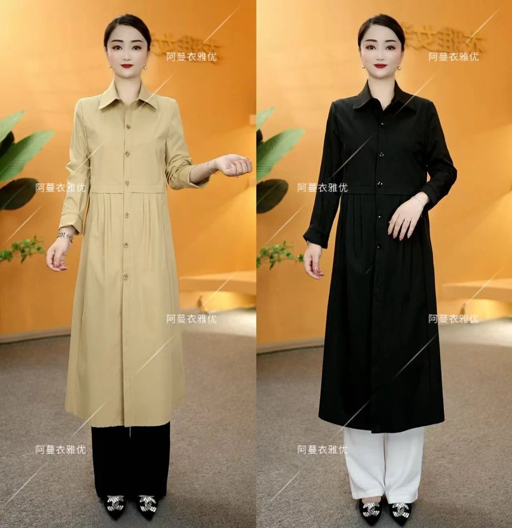 【衣雅严选】8086-1488#新款中长款气质显瘦风衣外套