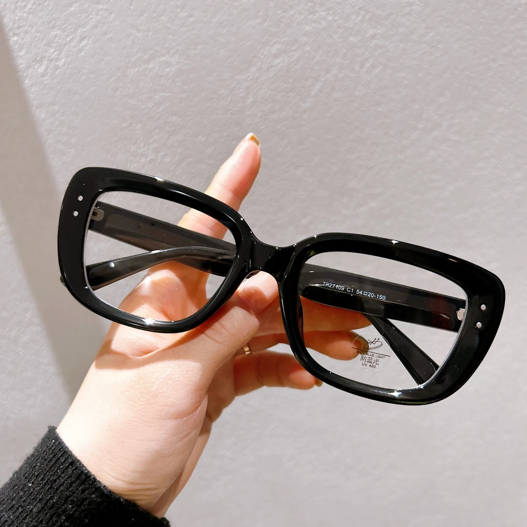 【27109】黑高级感TR90猫眼眼镜框女大脸小框近视眼镜架