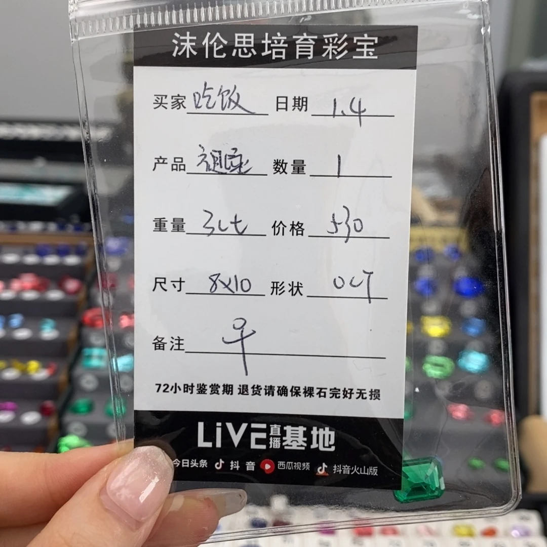 吃***哟合成（培育）祖母绿裸石3ct