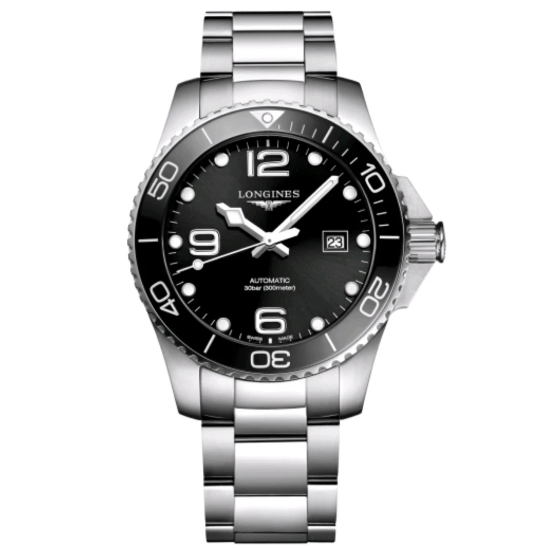 99新 Longines/浪琴 康卡斯43黑盘钢带 25全套