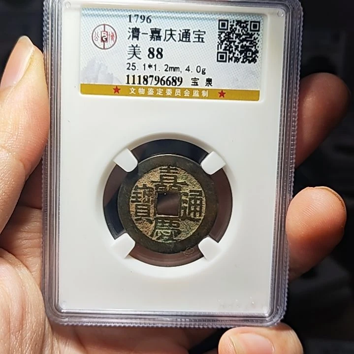 金属RW金属币一枚嘉庆通宝八八6689