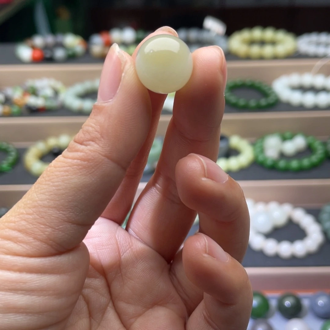 和田玉单珠14未镶嵌