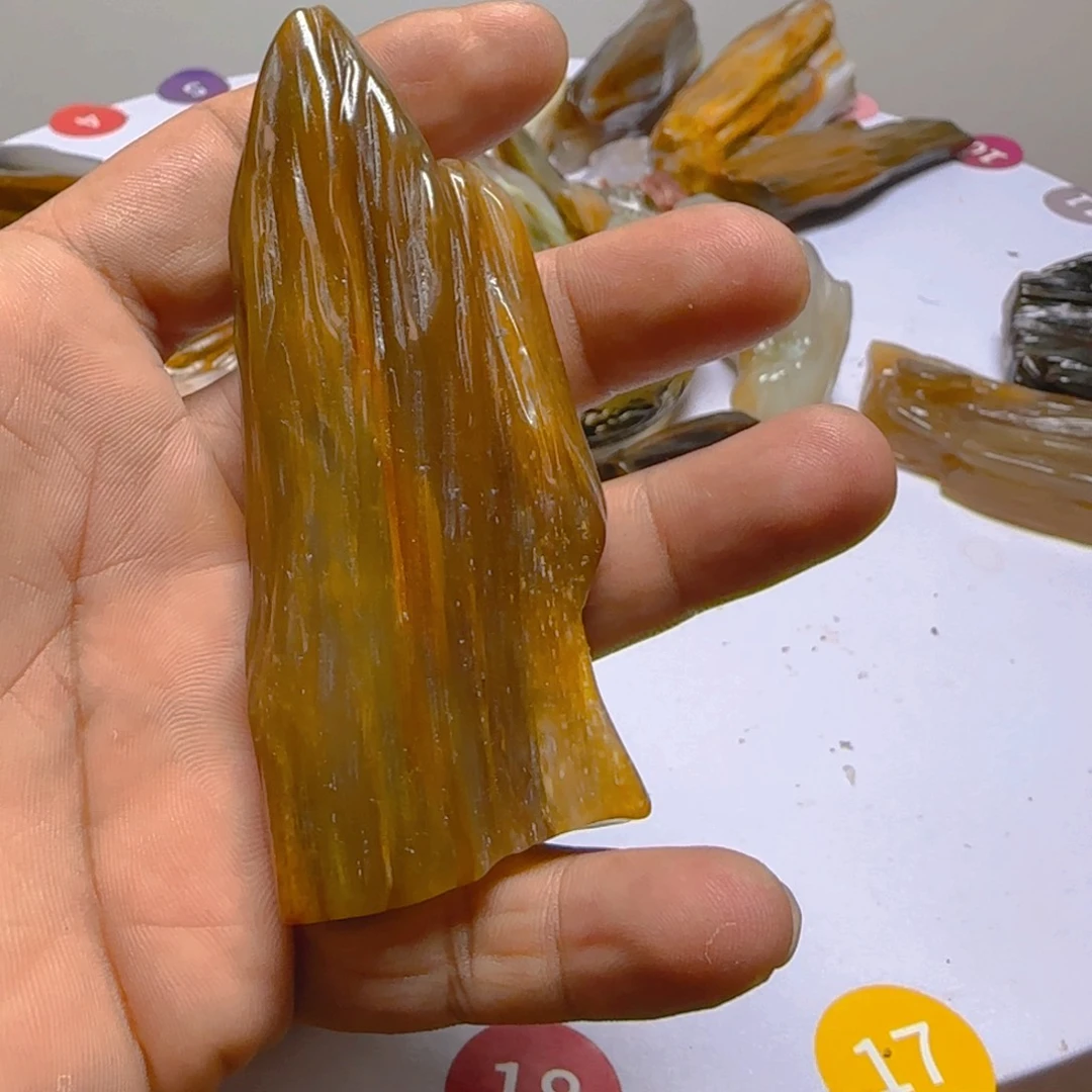 硅化玉未镶嵌手把