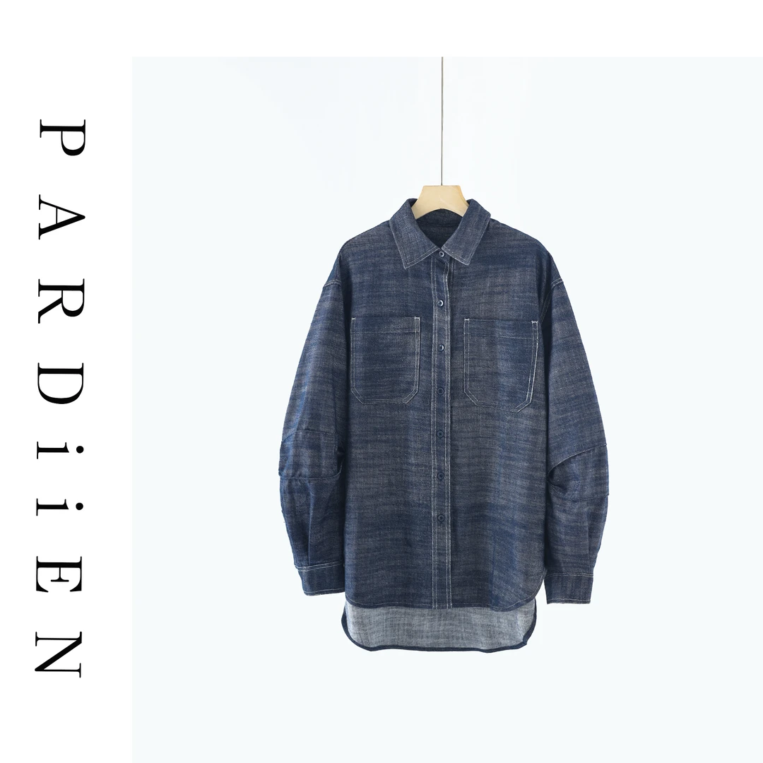 【北总严选】帕迪恩慵懒设计感翻领牛仔衬衫N358