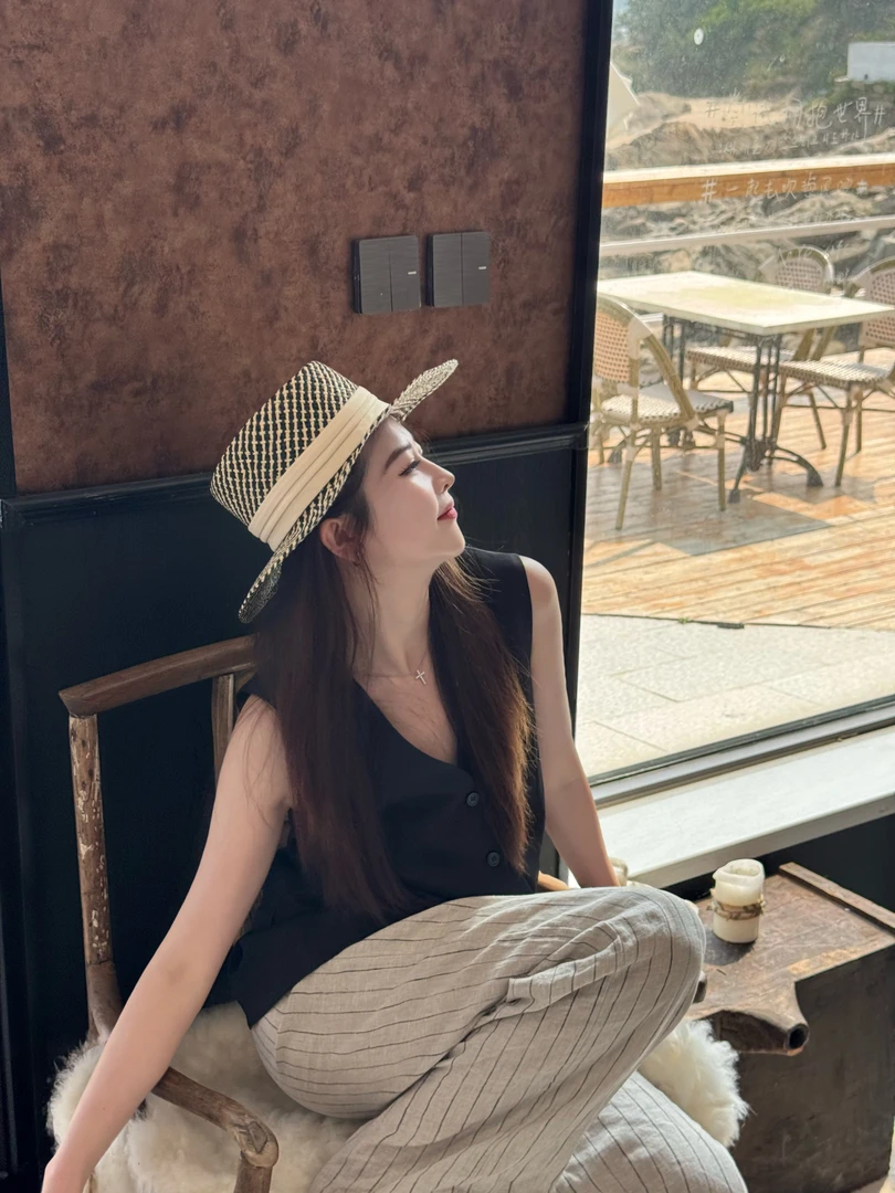 sugiseolryeon【锦沄】100%亚麻色织断层亚麻条纹长裤